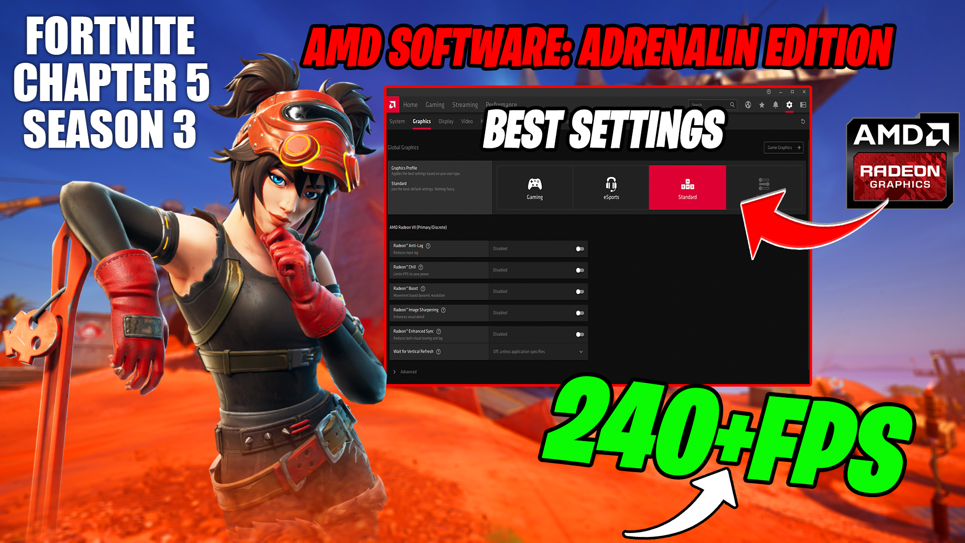 ? AMD Radeon Best Setting For Fortnite Chapter 5 Season 3! ?(FPS BOOST & Fix Stutters) 2024