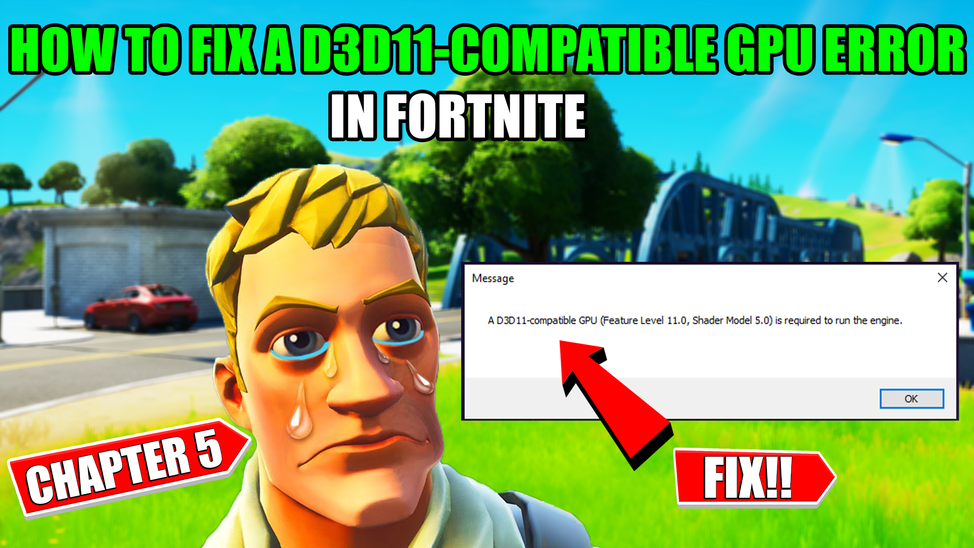 A d3d11-compatible gpu (feature level 11.0 shader model 5.0) is required to run the engine Fortnite Chapter 5