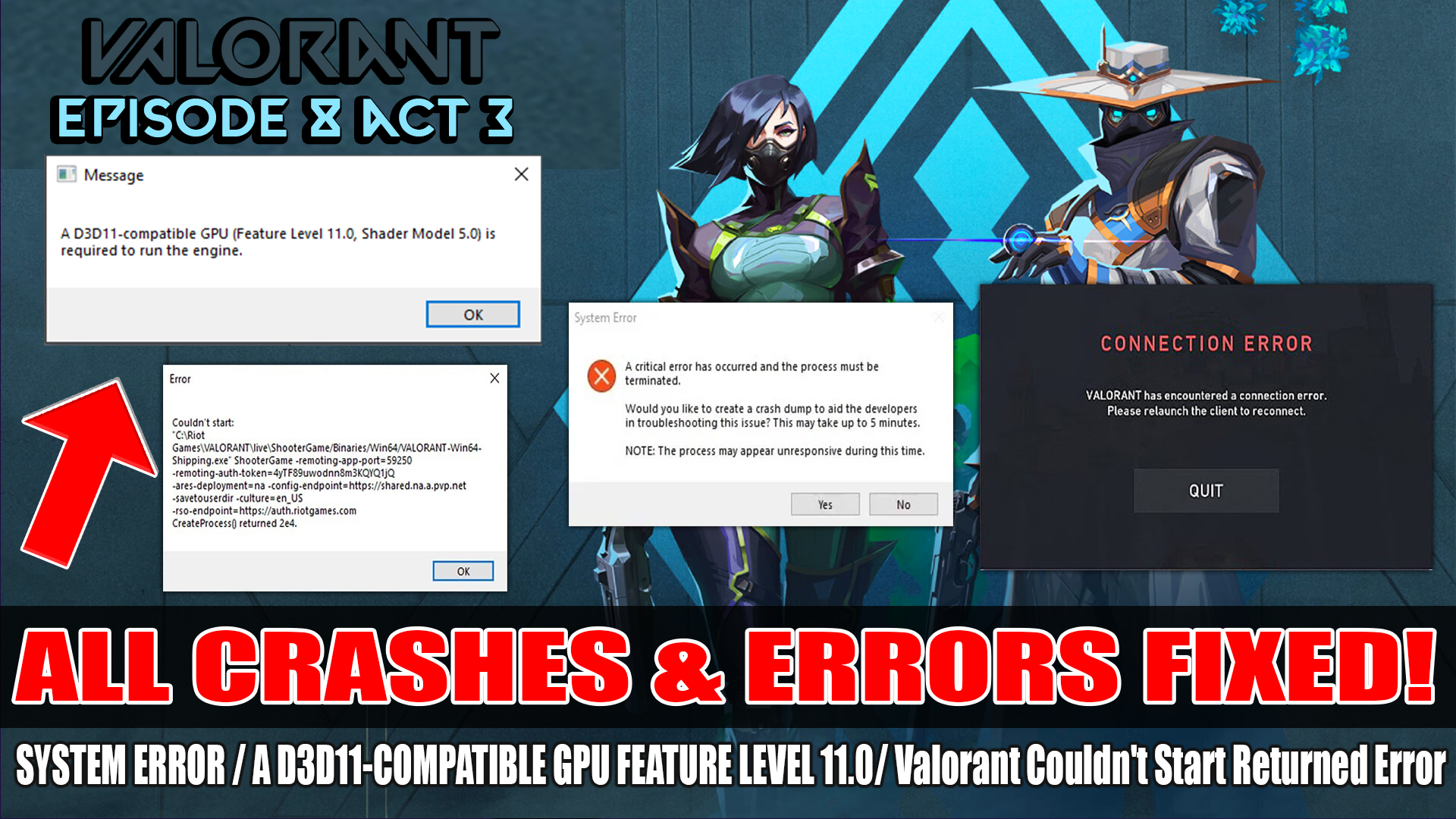 How to STOP Valorant Episode 8 Act 3 Crashing | Valorant System Error | Valorant Connection Error