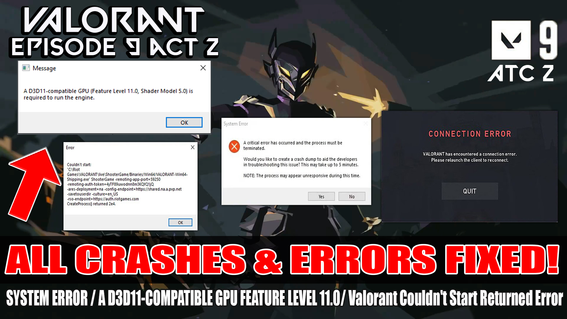 How to STOP Valorant Episode 9 Act 2 Crashing | Valorant System Error | Valorant Connection Error