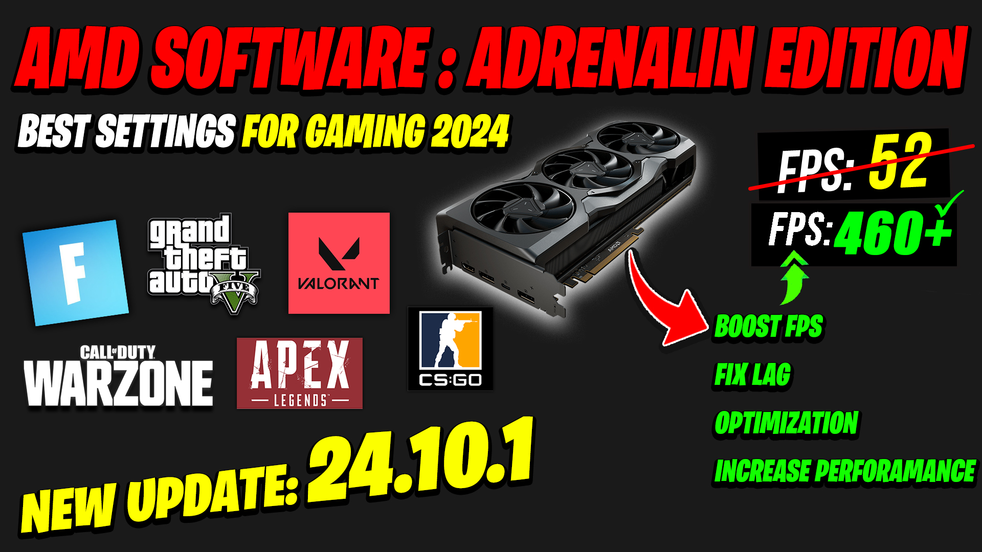 AMD Software Adrenalin Edition New update 24.10.1 Best Setting For Gaming 2024