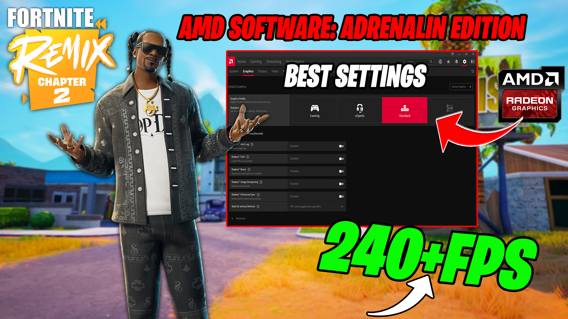 AMD Radeon Best Setting For Fortnite Chapter 2 Remix